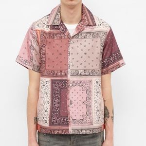 Amiri Pink Bandana-print Silk Shirt